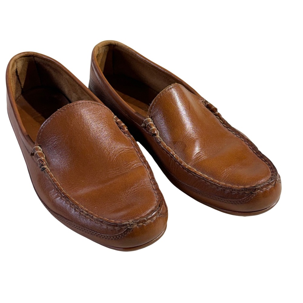 Allen Edmonds Leather Driving Loafers Mens 9.5 D Brown Interstate 90